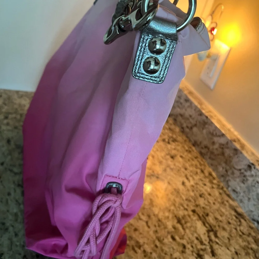Pink Poppy Ombre Shoulder Bag with Silver Hardware - Picture 5 of 11